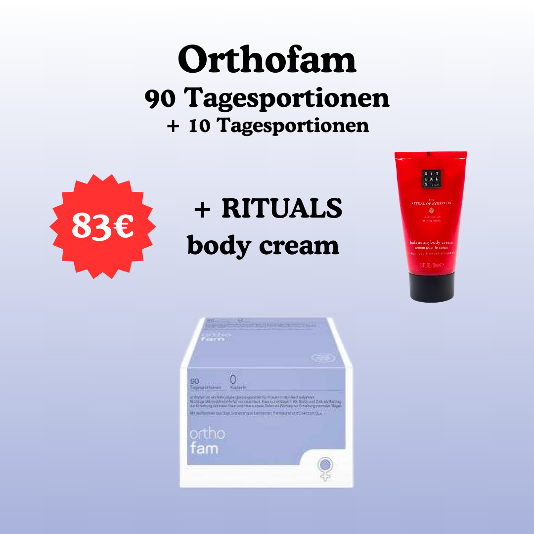 Orthofam 90 Tagesportionen + 10 Tagesportionen + RITUALS body cream