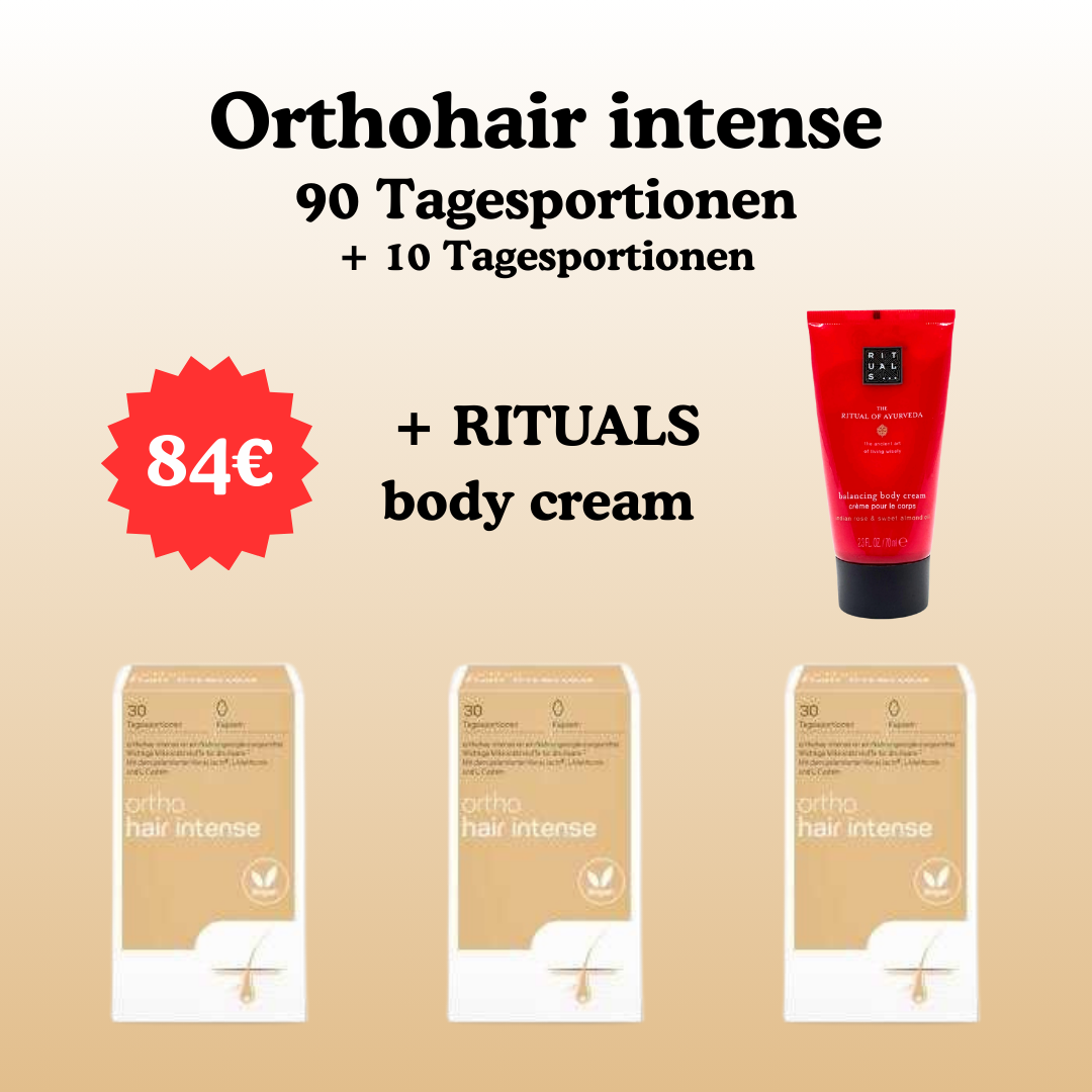 Orthohair intense 90 Tagesportionen + 10 Tagesportionen + RITUALS body cream